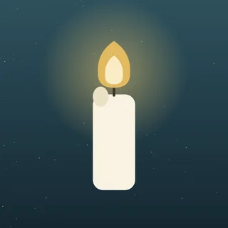 App icon for Candle, a softly glowing candle on a twilight background