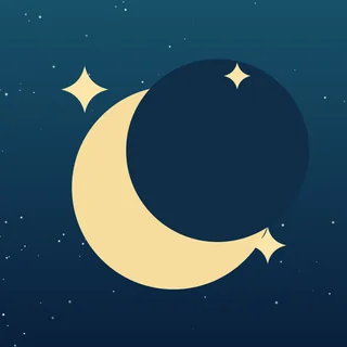 App icon for Nightly, a crescent moon and stars on a night sky
